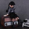 Wednesday Adams Girl Collectibles in Black Gothic Academy Uniform Movie Figurine Model Doll Ornament Halloween Decorations Gift