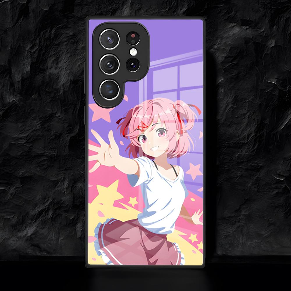 Cartoon Character Natsuki Phone Case For Samsung S26 S25 Edge Ultra 24 23 22 21 Ultra Plus Fe A55 56 15 4G 5GGlass Cover