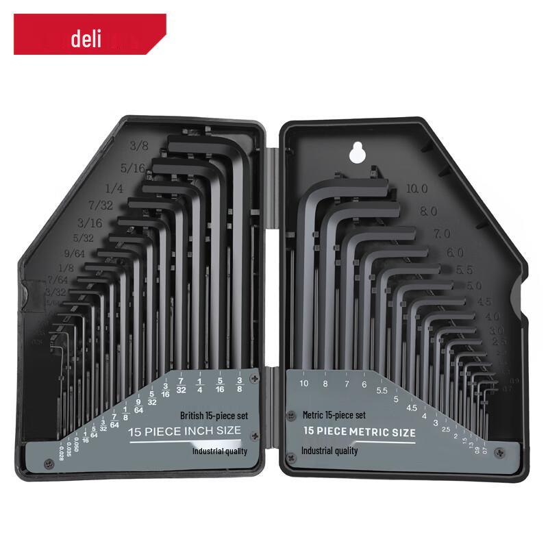 Deli Professional 30-Piece Extended Flat Head Hex Key Set