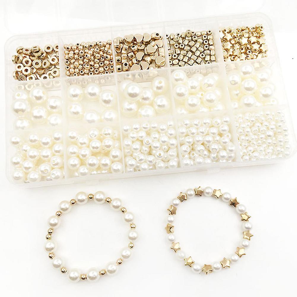 DIY Pearl Spacer Beads Set Personalized Beaded Bracelets Making Accessories for Children Girls