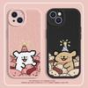 Handyhülle Für Liebhaber Paare Passend für iPhone 11 12 13 14 15 16 Pro Max XR X XS Mini 8 7 Plus SE 2020 Klare Hülle Niedlicher Cartoon-Hund