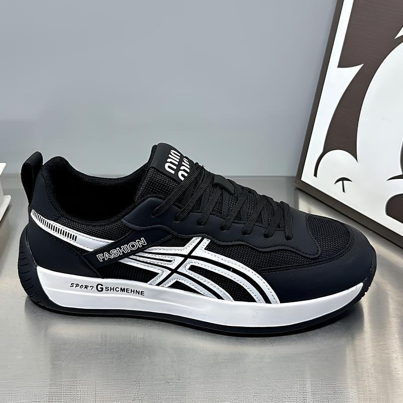 Summer casual low-top mesh flat-bottom lace-up fashion shoes, lightweight personalized trendy men's shoes