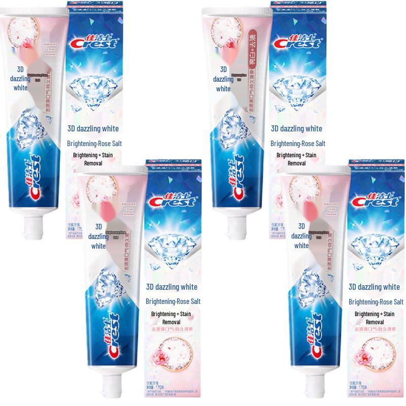 

Crest 3D White Rose Salt Toothpaste 170g 4-Pack with Vinda Tissues