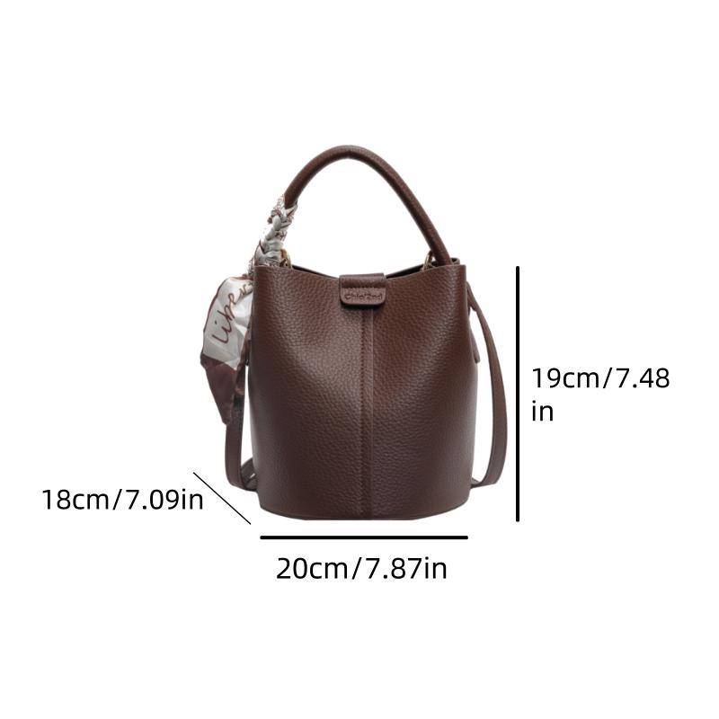 Autumn And Winter High-Grade Retro Fashion New Portable Bucket Bag With Texture Commuter Single Shoulder Crossbody Bag