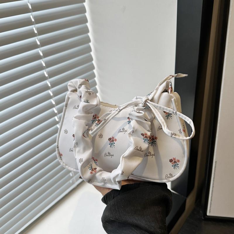 

Модная минималистичная сумка подмышку с цветочным принтом, сумка через плечо, японская сумочка белый