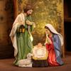 Christmas Decorations Manger Figurines Set Nativity Statue Wisemen Figurines Christian Decoration for Home Bedroom