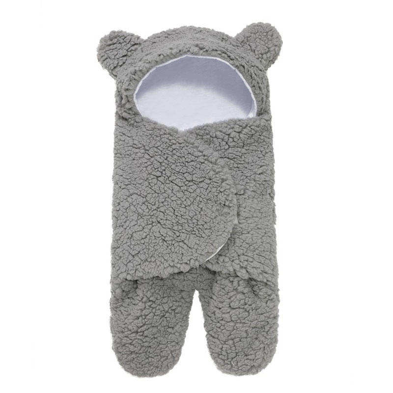 Baby Winter Fleece Swaddle Blanket Cute Newborn Swaddling Wrap Soft Plush Sleeping Sacks