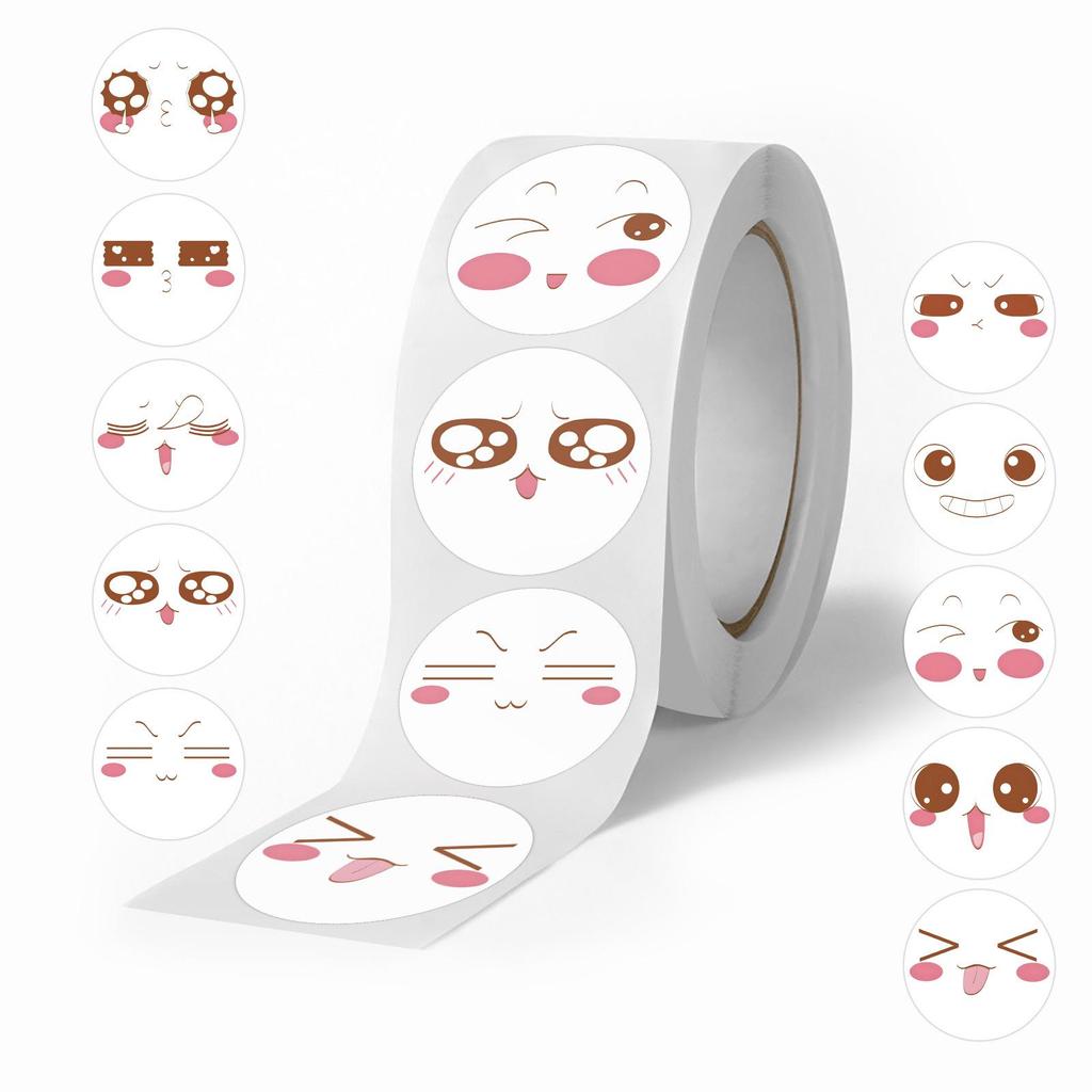 Süße Emoji-Stickerrolle: 500 Dekorations- und Belohnungssticker für Handyhüllen & Versiegelung