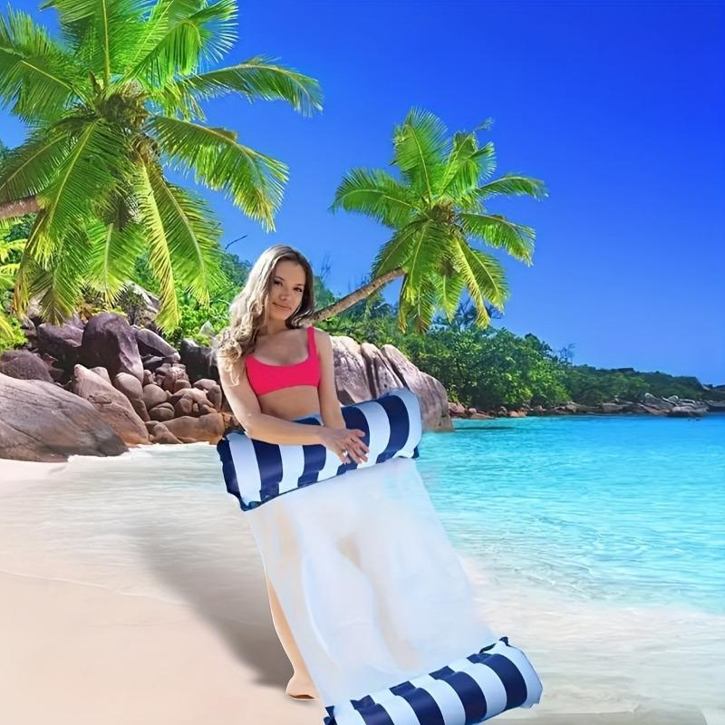 Swimming Pool Loungers, Inflatable Float Beds, Foldable Striped Swimming Floats, Pool Parties, Beach Accessories