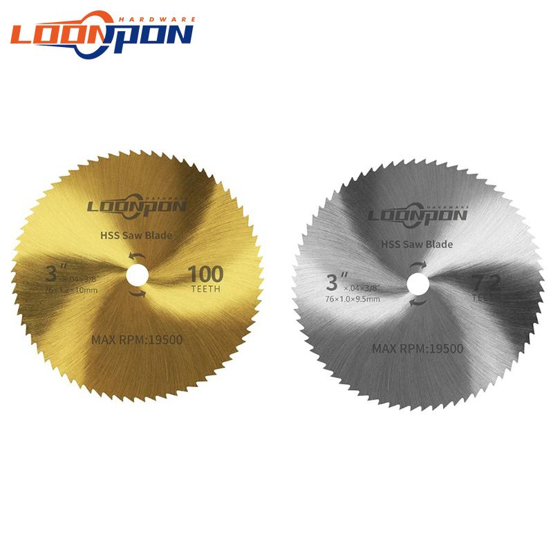 

75 мм 3-дюймовый комплект дисковой пилы с титановым покрытием, режущий диск HSS, вращающийся инструмент, аксессуары для дерева, пластика, алюминия, металла