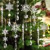 Set Of 10 Assorted Acrylic Snowflakes and Ice Crystal Charm Christmas Tree Hanging Pendants Stylish Office Decorations