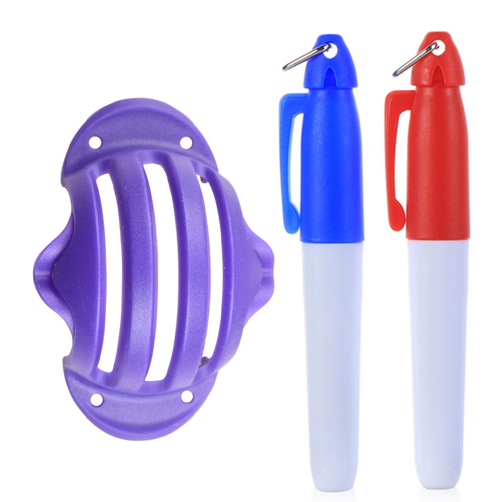 Golf Ball Line Three Line Marking Alignment Push Rod Tool With 2 Golf Ball Marking Pens Golf Marking Accessories