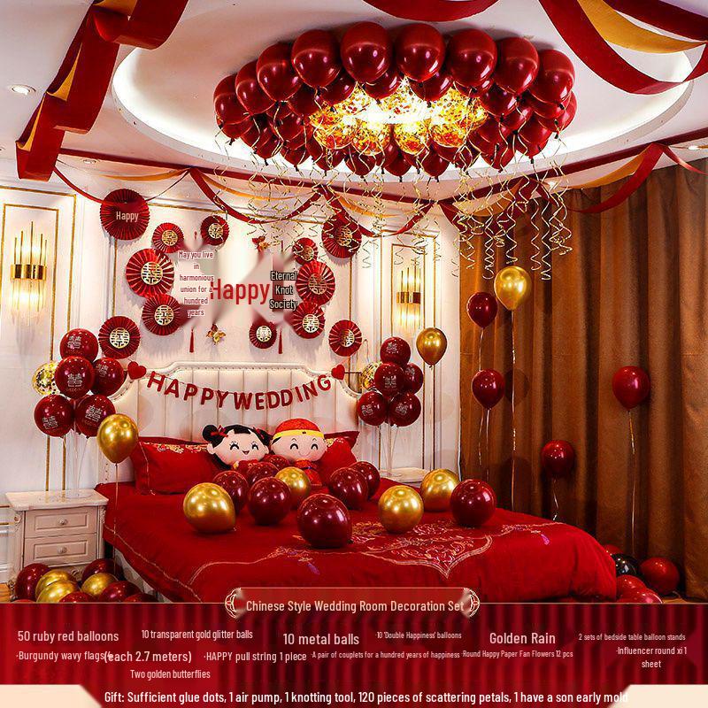 Complete Wedding Room Decoration Balloon Set - Bride & Groom Sections