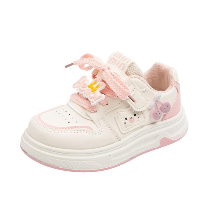 Spring Lightweight Girls Low Top Sneakers Casual White Shoes Soft Sole Comfortable Breathable for Kids