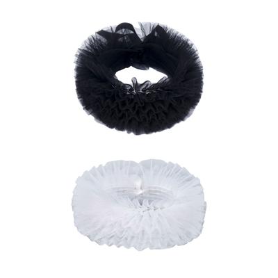 Damen Mesh Layering Rüschen Falscher Kragen Bindebänder Choker Renaissance Kleiner Hals Rüschenkragen Schal für Halloween-Kostüm