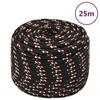 152356 vidaXL Boat Rope Black 14 Mm 25 M Polypropylene