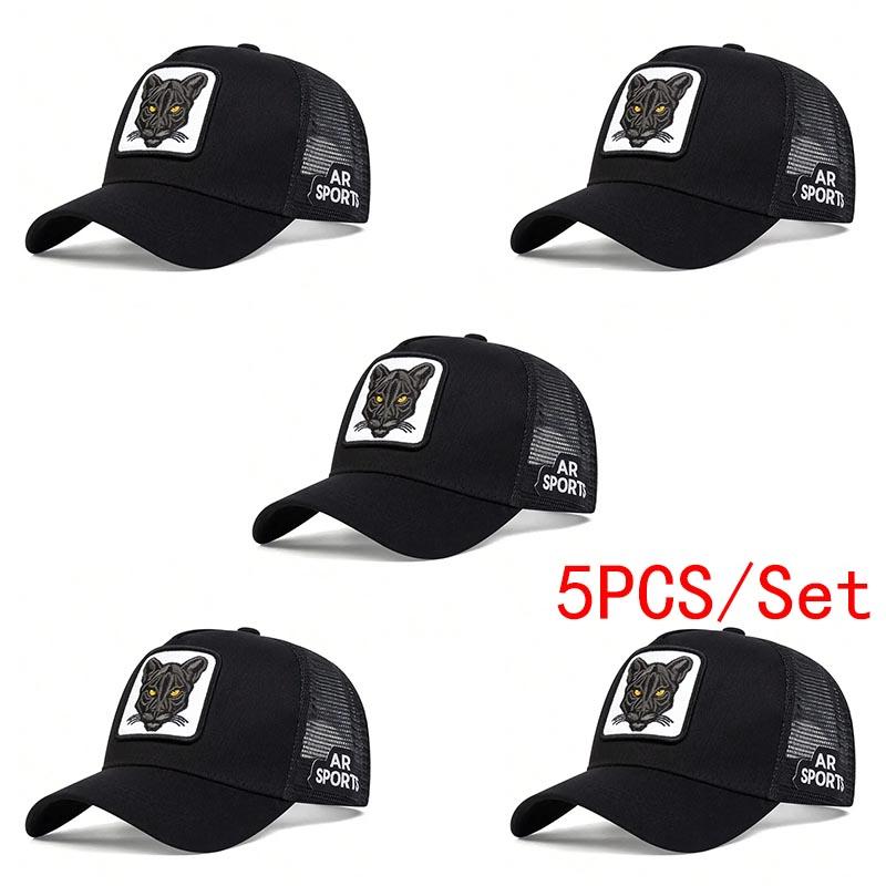 1/5PCS Unisex Cat Embroidery Baseball Net Caps Spring Summer Outdoor Adjustable Casual Patch Hats Men Women Sunscreen Hat