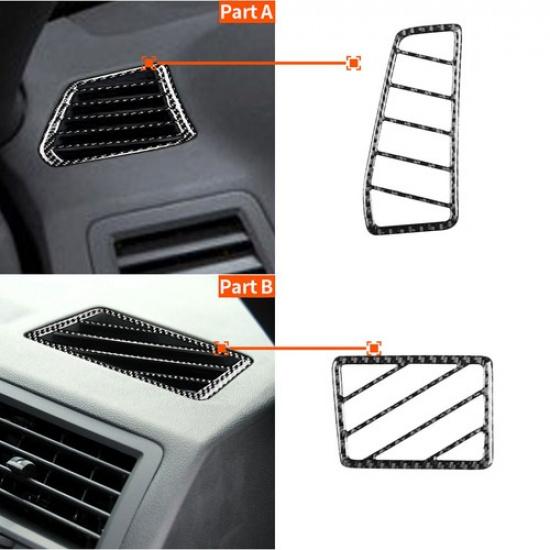 2Pcs Carbon Fiber Dashboard Air Vent Outlet Cover Trim For Dodge Challenger