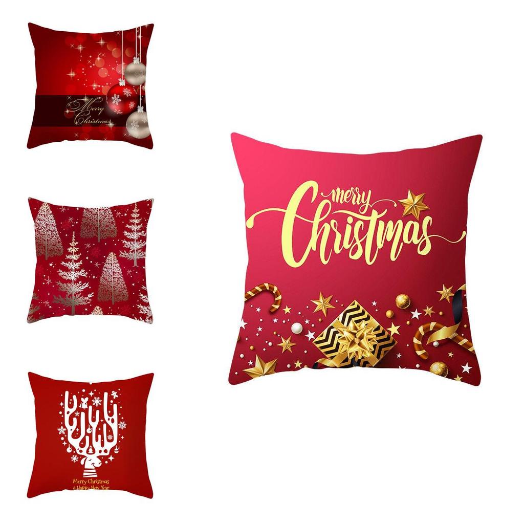 Festliche Rote Weihnachtsmann-Weihnachts-Kissenhülle für gemütliche Wohnzimmer-Sofa-Dekoration 18 Zoll