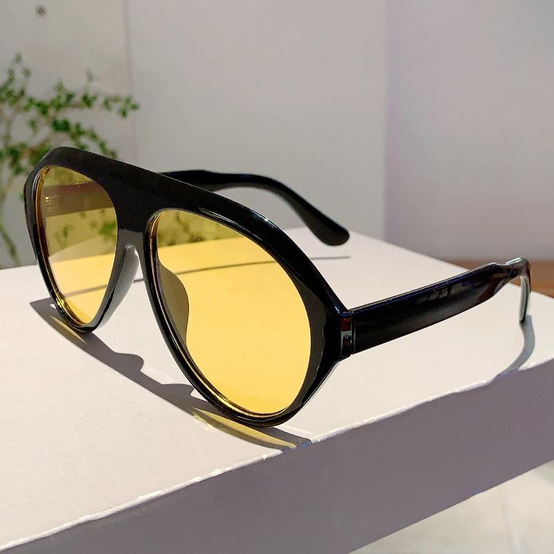 Retro Black Pilot Shades Fashion Brand Gradient Lady Sunglasses New in Women's Decor Sun Glasses for Driving Hiking