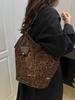 2025 Early Autumn Large-Capacity Leopard Print Retro Shoulder Tote Bag