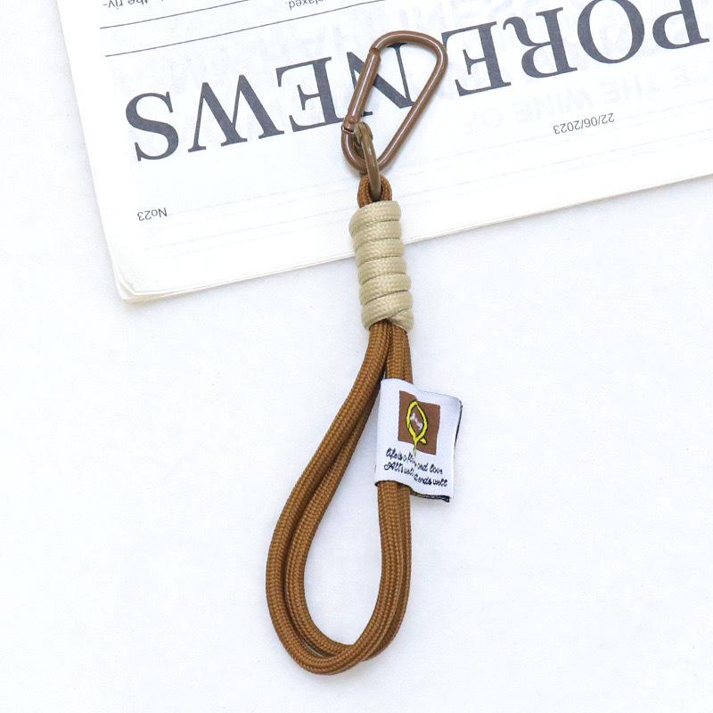 Double-Layer Woven Keychain Bag with Carabiner Pendant for DIY Hanging