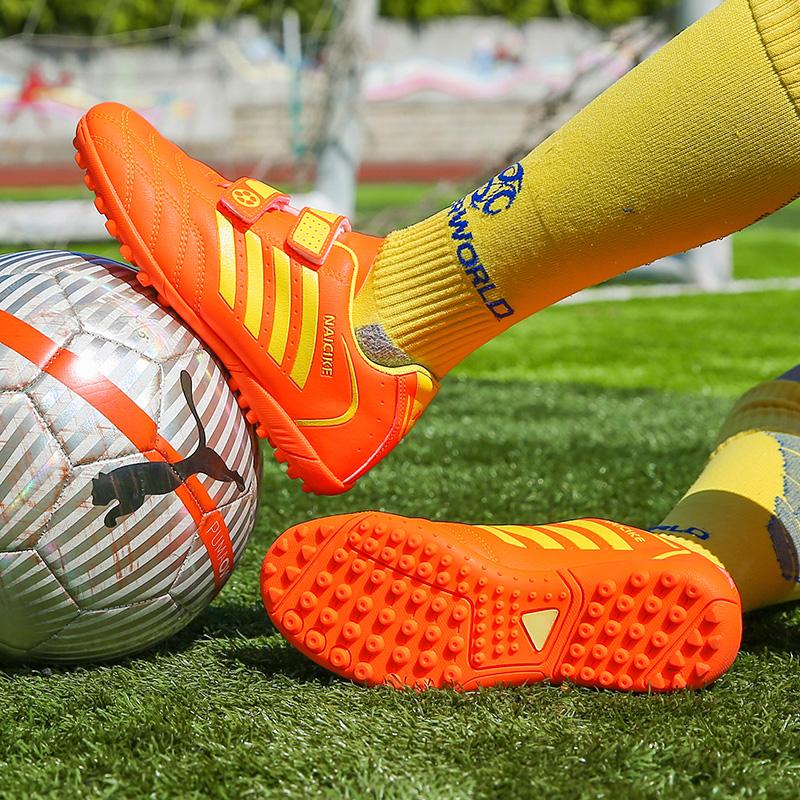 Kinder und Jugendliche, große Größe, stoßdämpfend, rutschfest, verschleißfest, Klettverschluss, kurzer Nagel, Outdoor-Fußballschuhe, Trainingsschuhe