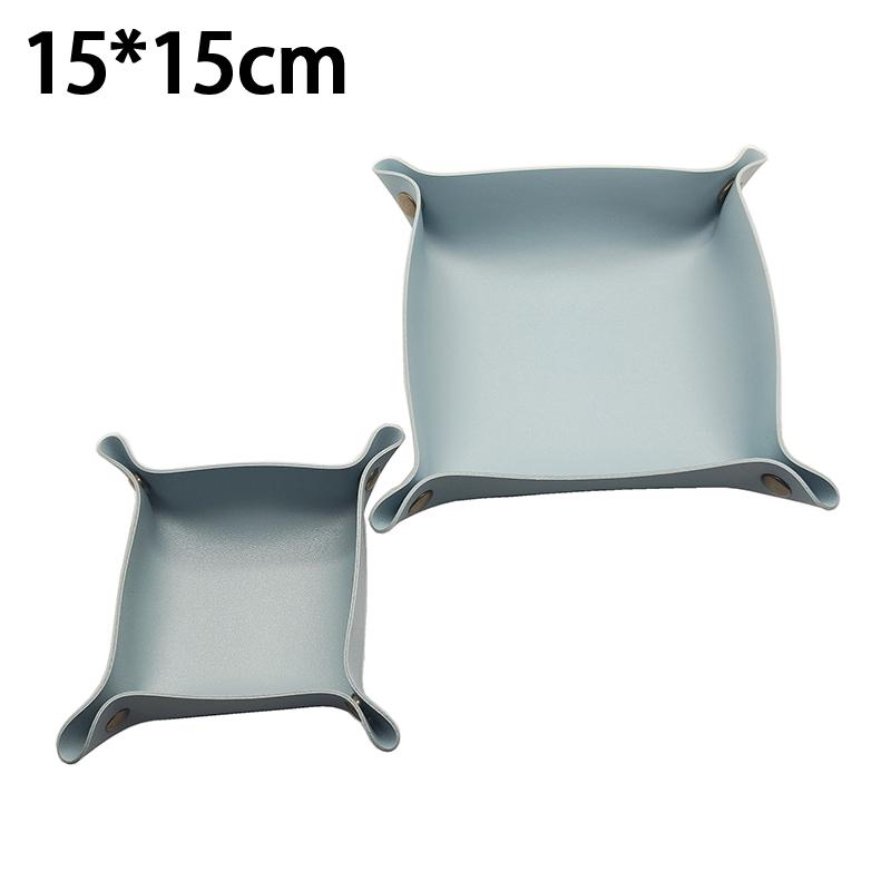 Square Pu Leather Storage Box, Nordic Style Desktop Storage Tray