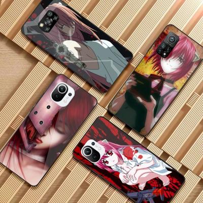 Anime Girl Elfen Lied Phone Case For Xiaomi 12 11T 10 9 Redmi Note 11 10 10S Pro Redmi 9 9A 8 Black PC Glass Phone Cover
