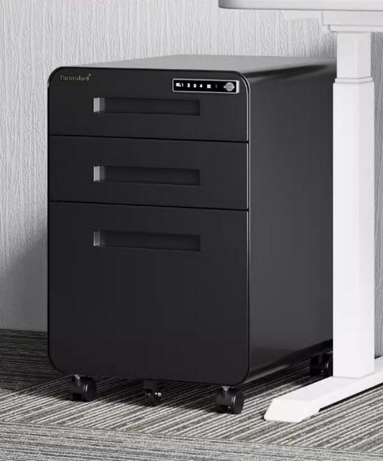Movable Steel Under-Desk Cabinet with Locking Drawers
