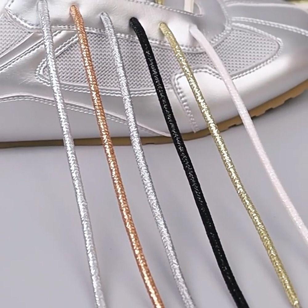 1Pair Casual Round Glitter Shoelaces Creative Bright Shoe Laces Shoe Accessories