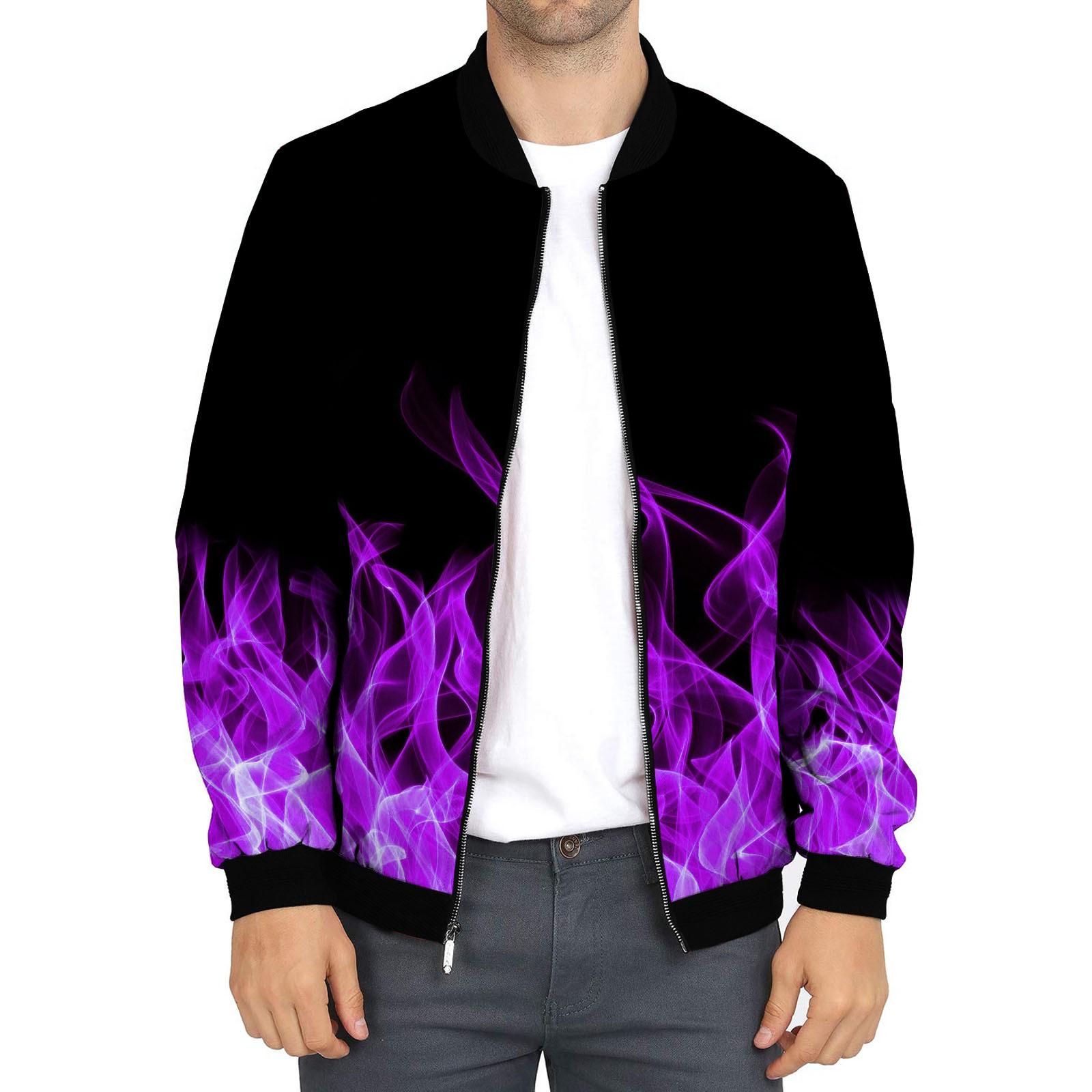 

И Зимние Мужские Тонкие Куртки с Принтом Мужские Повседневные Универсальные Куртки с Принтом L фиолетовый