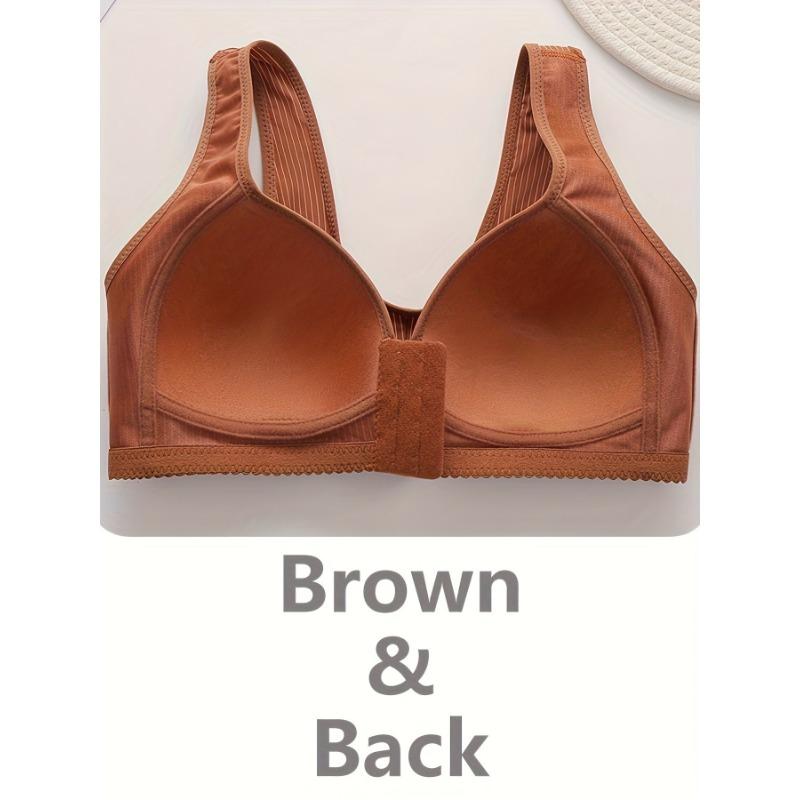 Women's Elegant Style Bra, Nursing Stretchy Bra With Front Closure, Comfort Support Underwear