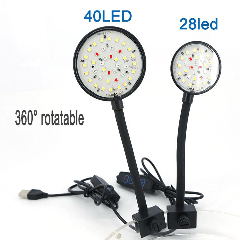 5V USB Aquarium Mini LED Vollspektrum blaue Lampe Aquarium Clip Licht Dekor Wasserpflanze wachsen Mehrere Modi Dimmbare Beleuchtung