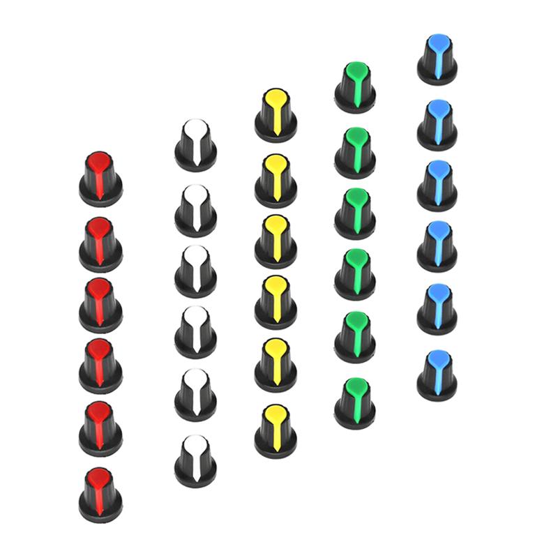 30Pcs 6Color Ag2 Potentiometer Knob Encoder Switch Cap 15X17Mm Wh148 Potentiometer Plastic Knobs Cap