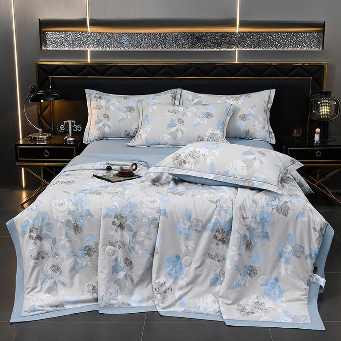 Washable Tencel Summer Cool Quilt Set - Silk, Thin, Perfect for Napping or Air Conditioning.