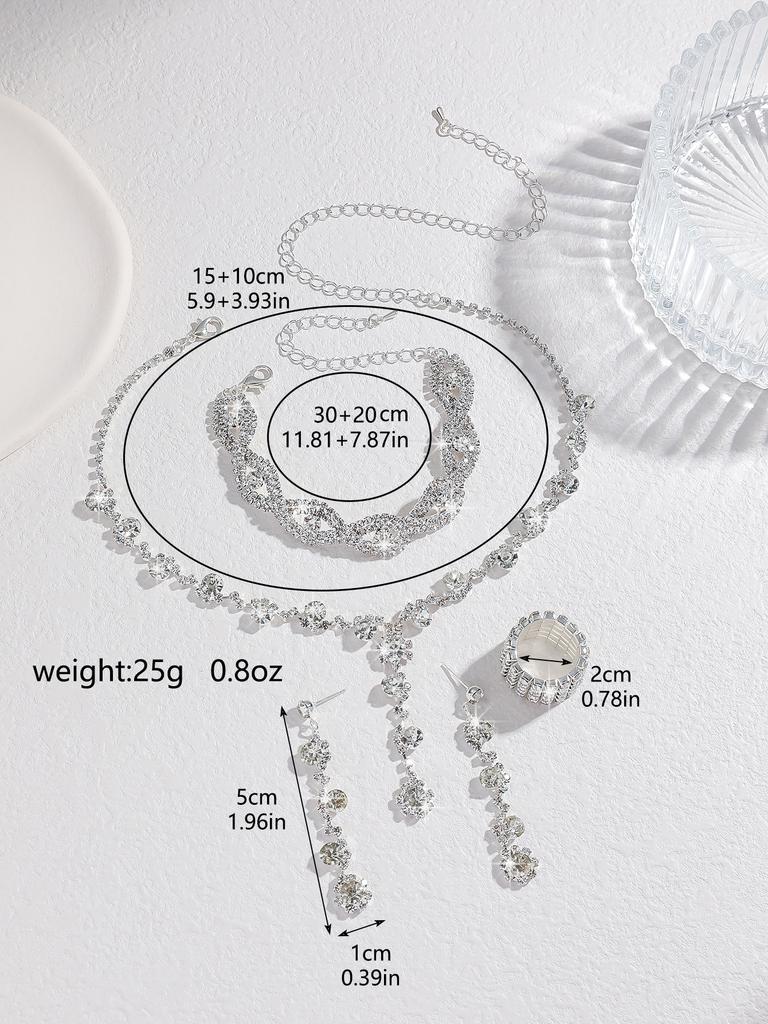 4PC Women's Fashion Copper Claw Chain Sunflower Necklace Earrings Bracelet Jewelry Set Wedding Banquet Party Holiday Gift