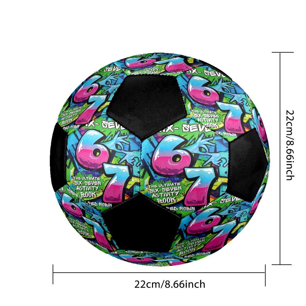 Six and Seventeen Indoor Soccer Ball Colorful Machine Stitched PVC Size 5 Team Training Competition Ready Durable High-Bounce Cool Sports Gift