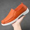 New Summer Hollow Breathable Little White Shoes Men's Casual Leather Shoes Doudou Shoes Non-slip Work Shoes Board Shoes Men's Leather Shoes