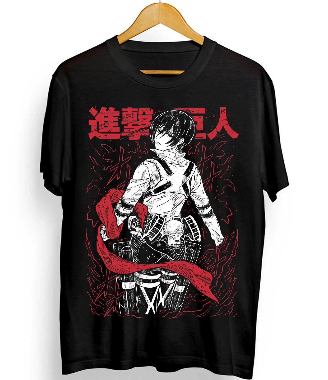 

Levi Shingeki Mikasa Attack on Titan T Shirt Shingeki No Kyojin Anime Summer Cotton Men Women Couple Tee Streetwear UnisexCasual 4XL