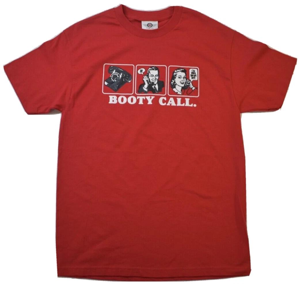 Mad Engine Mens Booty Call Funny Red Shirt New Large 3XL