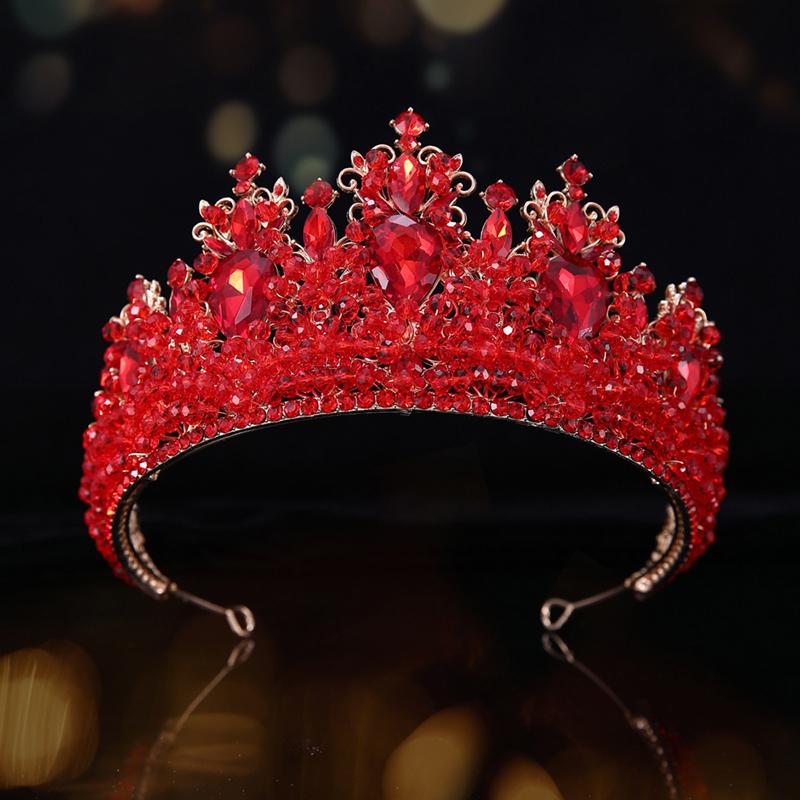 Wedding Hair Tiara Crystal Bridal Princess Pageant Crown Diamond Veil Hair Jewelry Headpiece