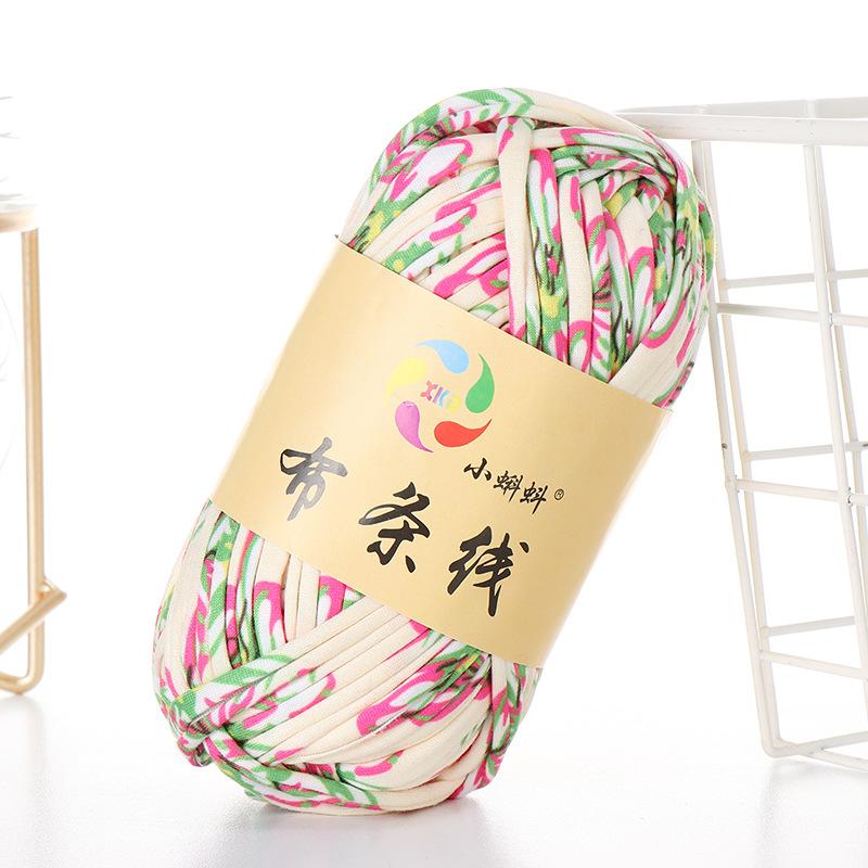 Needlework Knitting Crochet Yarn Printed Fabric Strips Line Colorful Segment Dyed Fabric Strips Line Handmade Diy Knitting Yarn Ball