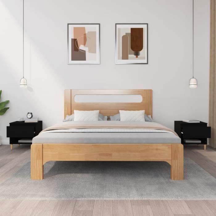 VidaXL Tables de chevet 2 pcs Noir 50x46x50 cm Bois d’ingénierie 819535