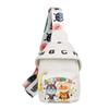 Ladies Children Cute Cartoon Canvas Print Female Chest Bag Diagonal School Bag for Girls Shoulder Bag
