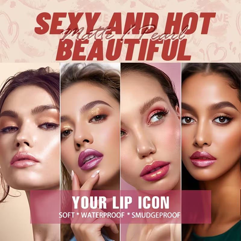 Shiny Metal Glitter Lipstick SAM SUGAR Pearlescent Lustre Velvet Lip Balm Non Grainy Hydrating Long Lasting Shimmery Lips Cosmetics for Women