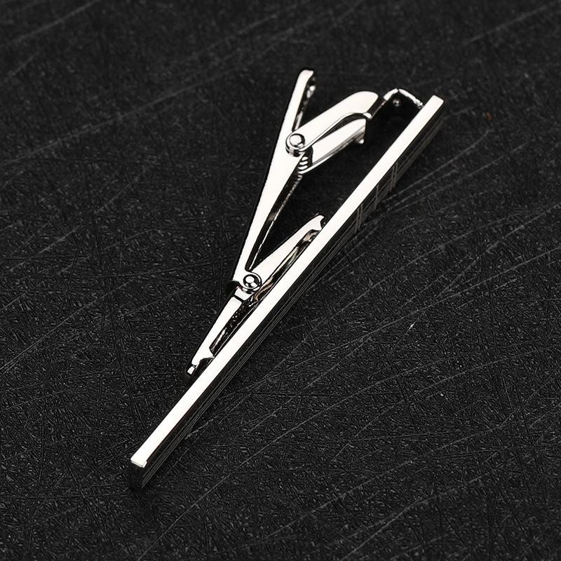 Silver Versatile Tie Clip Men'S Fashion Business Dress Simple Marriage Men'S And Women'S Pins Korean Version Security Collar Clip