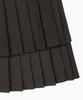 Ohesio Side Button Double Pleated Mini Skirt, Brown