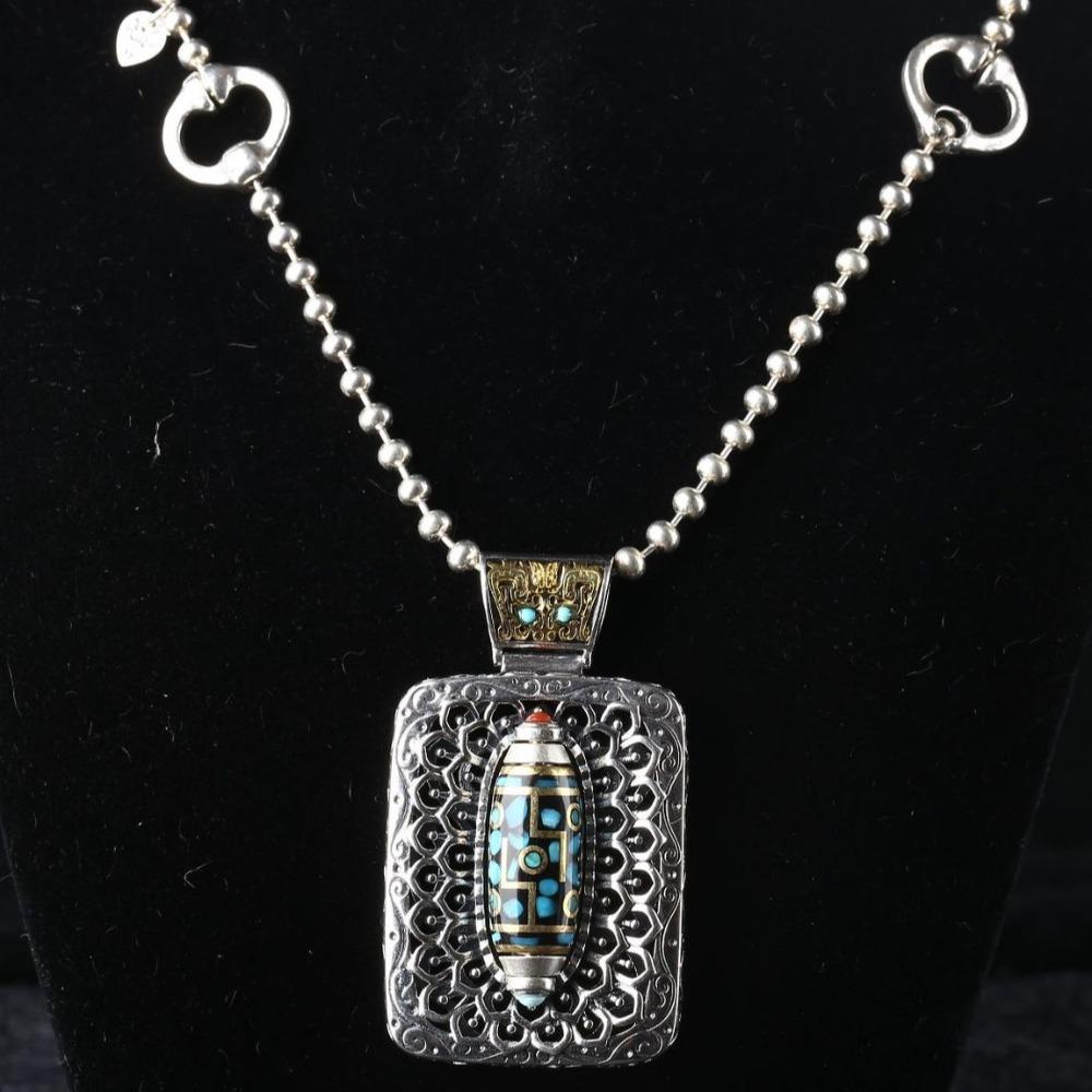 Vintage Turquoises Pendant Necklaces Jewelry Pendant for Men Men's Bohemian Necklaces  For Male