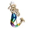 Meerjungfrau Perlenbrosche Bemalt Tropfenöl Personalisierte Anstecknadel Langlebige Farbe Exquisites Damenmode Geschenk Accessoire